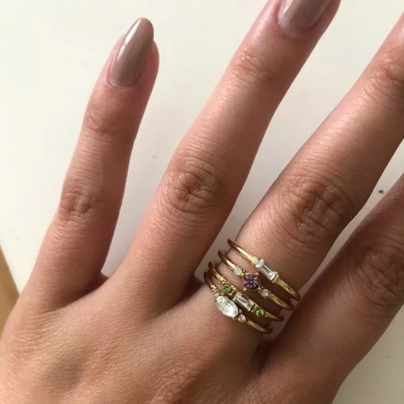 Beautiful Gold Matching CZ Ring Set of 4 pieces - Picture 3 of 3